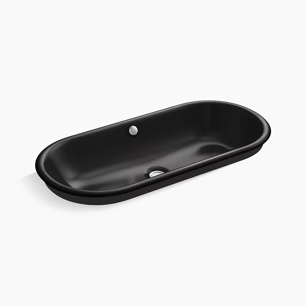 アイアンプレーン カプセル ハーフベッセル型洗面器(外側:ブラック色)