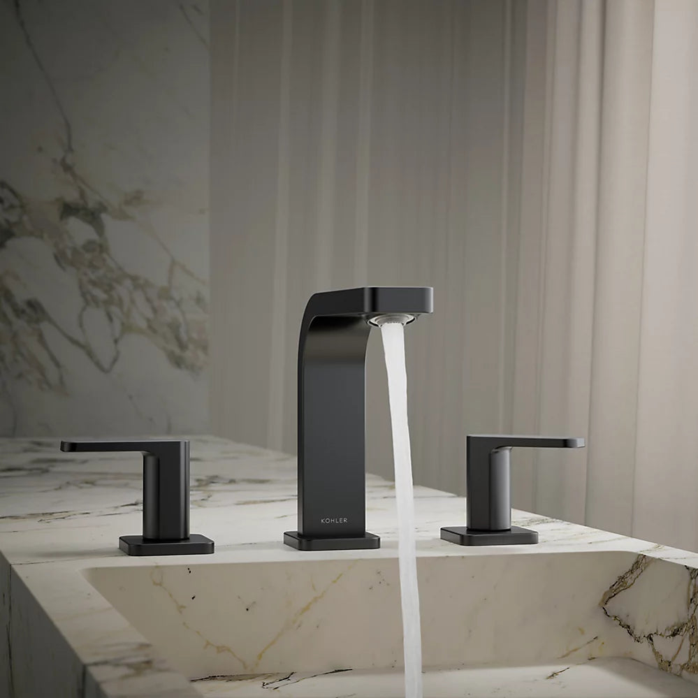 パラレル 2ハンドル洗面用混合栓(8インチセンター洗面用)(引棒付)