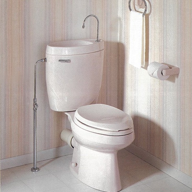 (廃番)コウチャー 2ピーストイレ(手洗い付タンク)壁排水