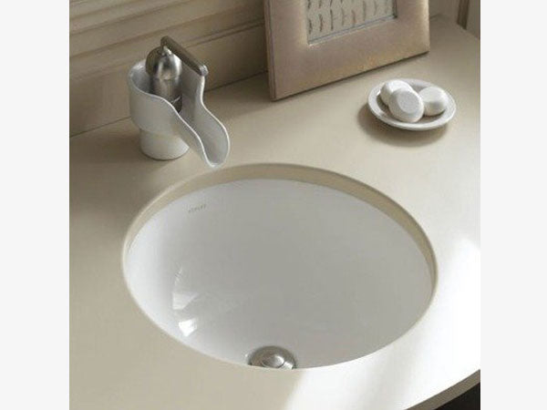 洗面器:K-2298-0(写真はアンダーにて設置) 水栓金具:K-11000-0